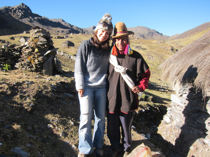 Marjan Tavakkovian with Edwardo: The Leader of the Incan Community.