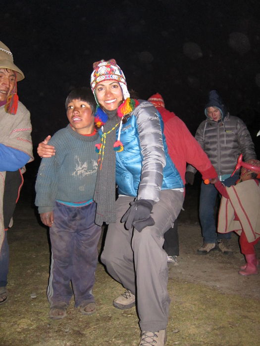 Marjan, our vice president, hugging one of the local children.